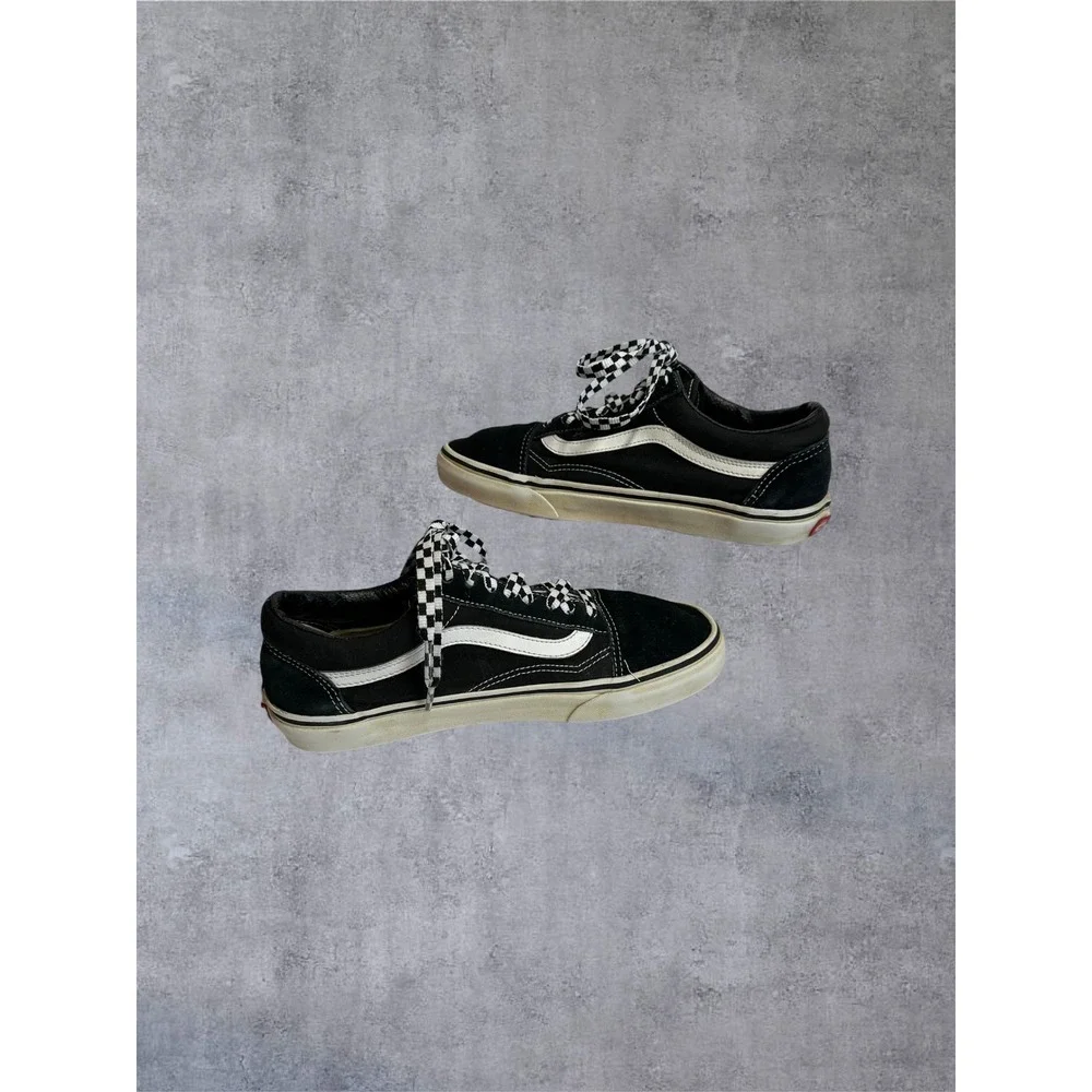 Vans Old Skool Sneakers Mens 8 Womens 9.5 Black 721278 Good Checkerboard Laces
